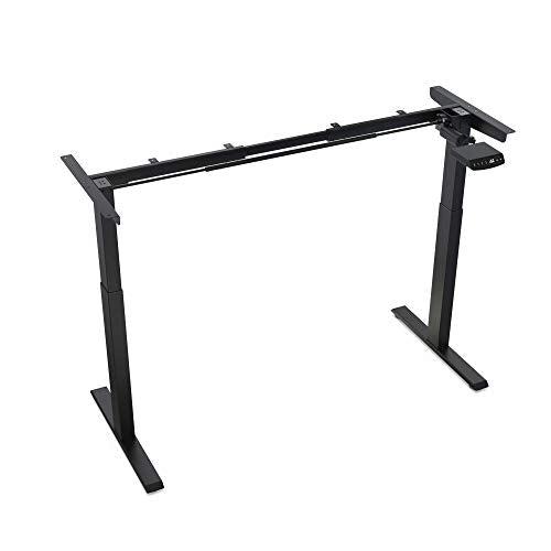 Hi5 Electric Height Adjustable Standing Desks with Rectangular Tabletop (55"x 27.50") for Home Office Workstation (Black Frame, Pure White Top)