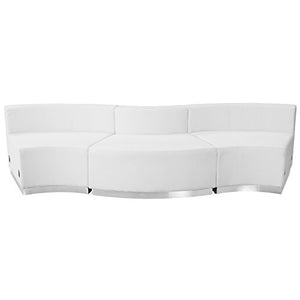 Flash Furniture HERCULES Alon Series Melrose White Leather Reception Configuration, 3 Pieces