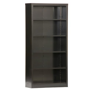 Sandusky Lee BQ10351372-09 Black Steel Powder Coat Snapit Bookcase with 4 Adjustable Shelves, Fixed Bottom Shelf, 200 lb. Per Shelf Capacity, 72" Height x 34-1/2" Width x 13" Depth