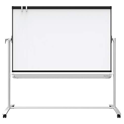 Quartet Easel, Magnetic Whiteboard, 4' x 3', Reversible, Mobile, Flipchart Holder, Prestige 2, Black Frame (ECM43P2)