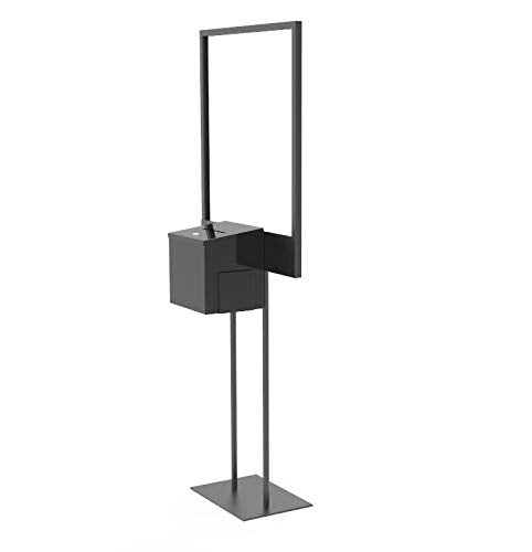 FixtureDisplays® Stand, Bulletin Poster Donation Ballot Collection w/Metal Box 11063+10918-BLACK
