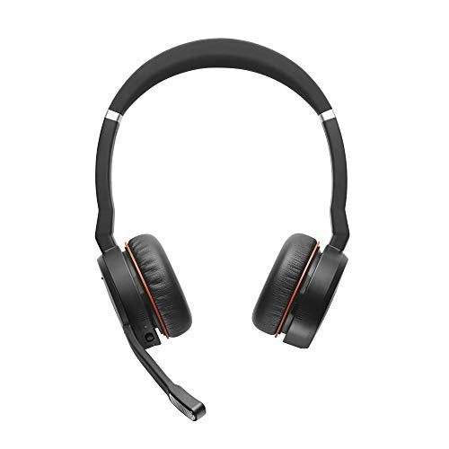 Global Teck Worldwide Jabra Evolve 75 Bluetooth Headset UC Bundle with ANC, Wall Charger, USB Dongle - Compatible with Zoom, Webex, Softphones