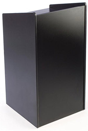 Displays2go Pulpit - Economy Style Black Laminate w/Locking Cabinets, 45" Tall (LCT4502BK)