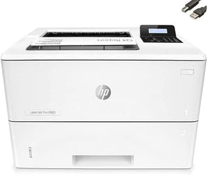 HP Laserjet Pro M501dn Monochrome Laser Printer, 45 ppm, Ethernet/USB, 2-line LCD, Auto-On/Off, Bundle with Printer Cable