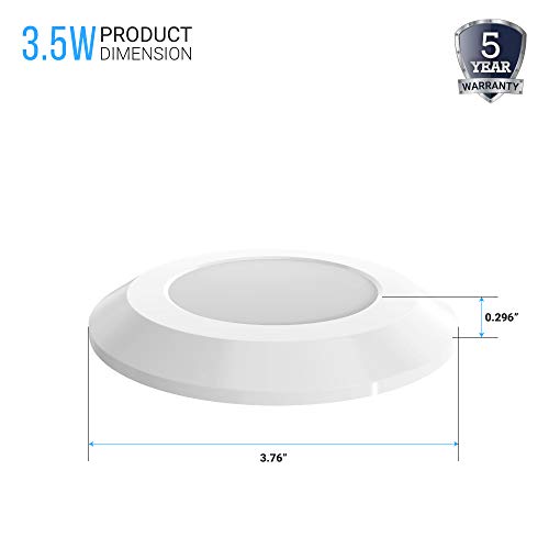 LEDMyplace.com Slim LED Puck Light 4 Pack with 12V Adaptor, 3x3.5W, 600 Lumens, Wave Sensor Dimming - Kitchen Under Cabinet Light