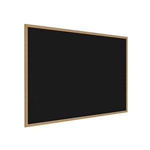 Ghent 4.5" x 10.5" Wood Frame, Oak Finish Recycled Rubber Bulletin Board - Black (WTR410-BK)