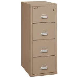 FireKing Fireproof 4-Drawer Vertical Letter File - Taupe, Combination Lock