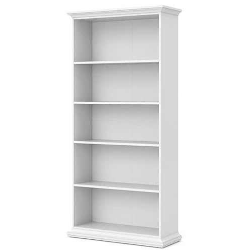 Home Square Modern Wood Bookcase Set in White (Set of 2)