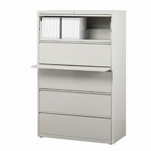 Hirsh Industries LLC 10000 Series Lateral 36" Wide 5 Drawer File Cabinet in Gray