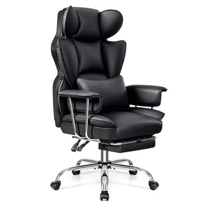 BESTFAIR Big and Tall Executive Office Chair with Footrest, Leather Computer Chair