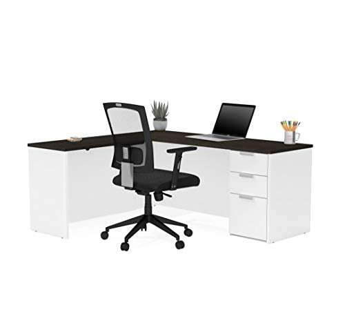 Bestar L-Shaped Desk with Pedestal - Pro-Concept Plus