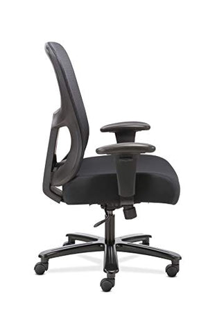 HON Sadie Big and Tall Mesh Back Office Chair - Ergonomic Heavy Duty 400 lb Max - Adjustable Arms, Lumbar Support - Black