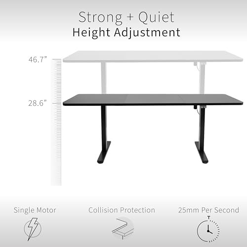 VIVO Electric Height Adjustable Stand Up Desk 71x30 - Black Table Top, Black Frame - DESK-KIT-0B7B