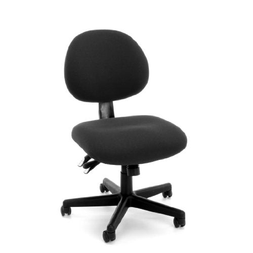 OFM 24-Hour Upholstered Multi-Adjustable Armless Task Chair, Black