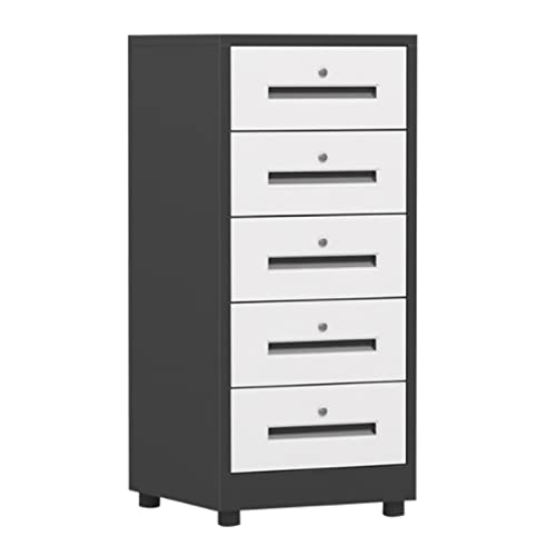 GRFIT 5 Drawer Vertical Metal File Cabinet with Lock - Black