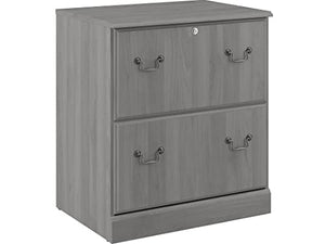 Bush Furniture Saratoga 2-Drawer Lateral File Cabinet, Locking, Letter/Legal, Modern Gray
