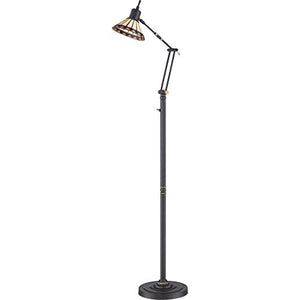 Quoizel TF9152ZLED Tiffany Adjustable Floor Lamp Lighting, 1 Light LED 5 Watt, Medici Bronze (51"H x 23"W)