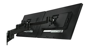 Mount-It! Dual Full Motion Monitor Wall Mount, Compatible with VESA 75 and 100, Fits Computer Screens 19, 20, 21, 24, 27, 30 Inches, Black (MI-43114B)