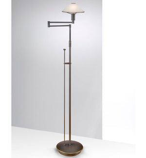 Holtkoetter 9434 HBOB AWH Lighting for The Aging Eye Halogen Swing-Arm Floor Lamp, Hand-Brushed Old Bronze with Alabaster White Glass, 9.25" x 20" x 60"