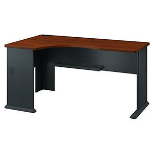 Bush Business Furniture Series A Left Corner Desk in Hansen Cherry and Galaxy