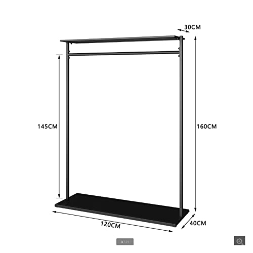 BinOxy Free Standing Coat Rack Heavy Duty Multifunctional Shelf (Gold, Size L)