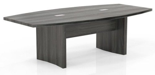 Mayline 8 Ft Boat Shaped Conference Table Dimensions: 96"W X 48"D X 29.5"H Table 8 People 1 5/8" Thick Work Surface Two Grommets For Wire Management - Gray Steel
