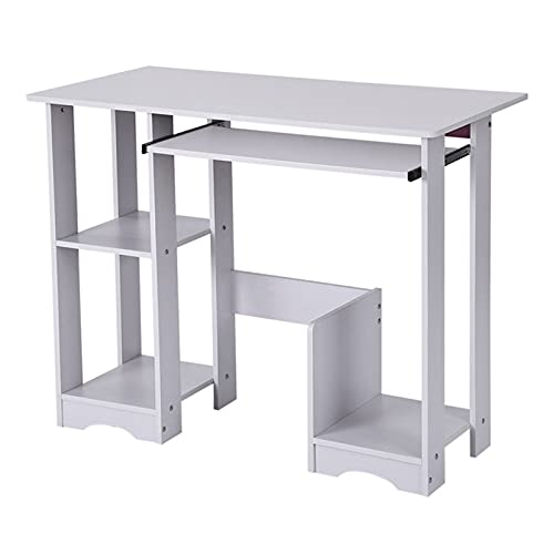 QIAOLI Folding Desk Computer Desk, Desktop Home Modern Simple Minimalist Desk Writing Desk Laptop Study Table Office Workstation for Home Office,White Computer Desk