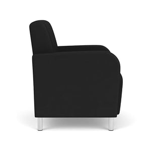 Lesro Siena Polyurethane Lounge Reception Guest Chair in Black