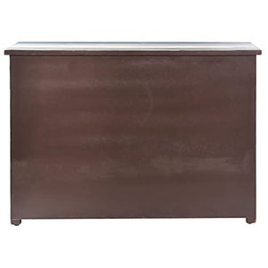 Collective Design Transitional Displaced Chevron Patterned 3-Door Espresso Finish Credenza