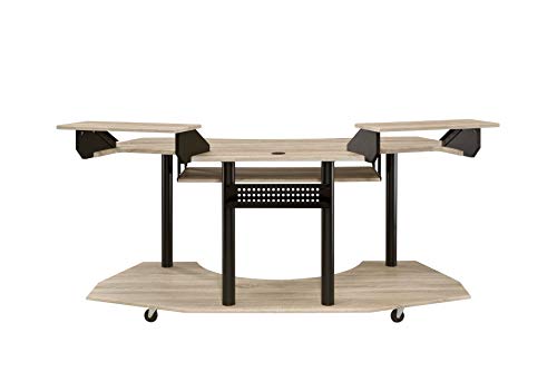 Acme Furniture Eleazar Music Recording Studio Desk, Natural Oak