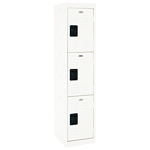 BUDDY Products Sandusky Lee 3 Tier Welded Steel Storage Locker, 66" Height, White (LF3B151866-22BP)