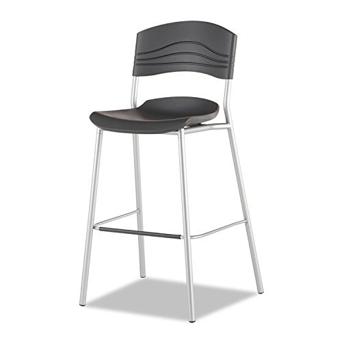 Iceberg 64527 CaféWorks Bistro Stool, Blow Molded Polyethylene, Graphite/Silver