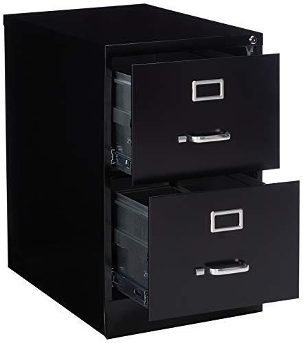 Lorell 2-Drawer Vertical File, Legal, 18 by 26-1/2 by 28-3/8-Inch, Black