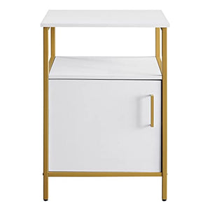 OSP HOME FURNISHINGS Designs Modern Life Contemporary Utility Table and Printer Stand with Storage Cabinet, White.