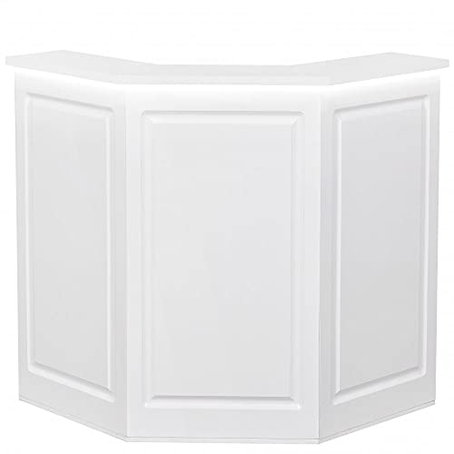 Dir Reception Area Counter with LED Lights Valencia Curved White