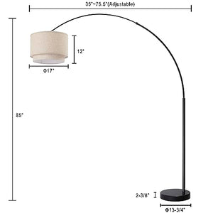 Major-Q Modern Arc Floor Lamp 81" Tall Standing Lamp for Living Room - Beige (6938DS)