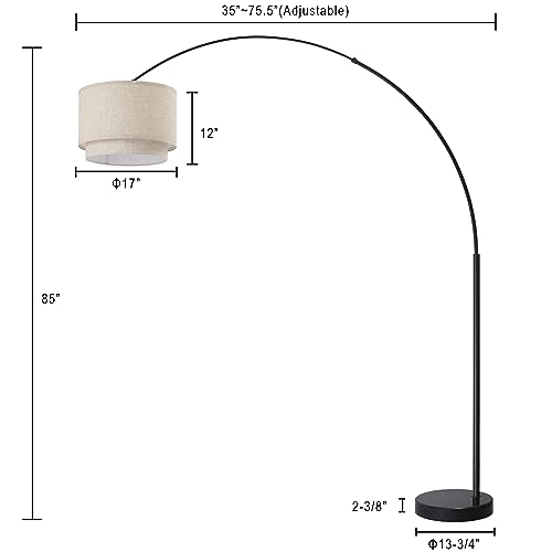 Major-Q Modern Arc Floor Lamp 81" Tall Standing Lamp for Living Room - Beige (6938DS)