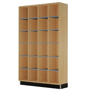 Diversified Woodcrafts Hybrid Storage Series Oak Classroom Cubby Lockers, 78" x 48", Dark Gray Shelves