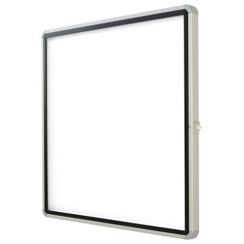 Quartet Enclosed Whiteboard/Dry Erase Board, Magnetic, 38" x 39", 12 Sheets, Outdoor, 1 Swing Door, Aluminum Frame (EEHM3938)