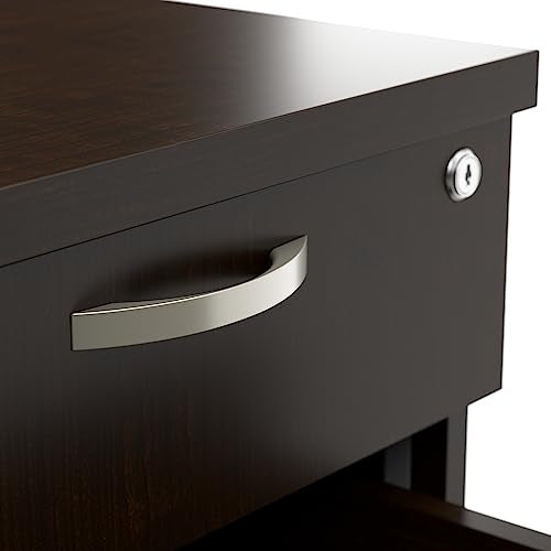 Bush Business Furniture Office in an Hour 3 Rolling File Cabinet | Mobile Under Desk Drawers - Mocha Cherry