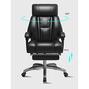 HUIQC Leather Office Chair with Adjustable Height and Lumbar Support