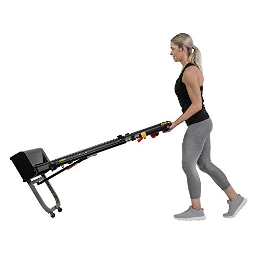 Sunny Health & Fitness Slim Folding Treadmill Trekpad with Arm Exercisers - SF-T7971, Black