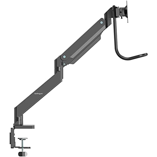 StarTech.com Desk Mount Dual Monitor Arm with USB & Audio - Slim Full Motion Adjustable Dual Monitor VESA Mount for up to 32" Displays - Ergonomic Articulating - C-Clamp/Grommet (ARMSLIMDUAL2USB3)