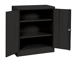 Sandusky Lee RTA7001-09 Black Steel SnapIt Counter Height Cabinet, 2 Adjustable Shelves, 42"Height x 36" Width x 18" Depth (Pack of 2)