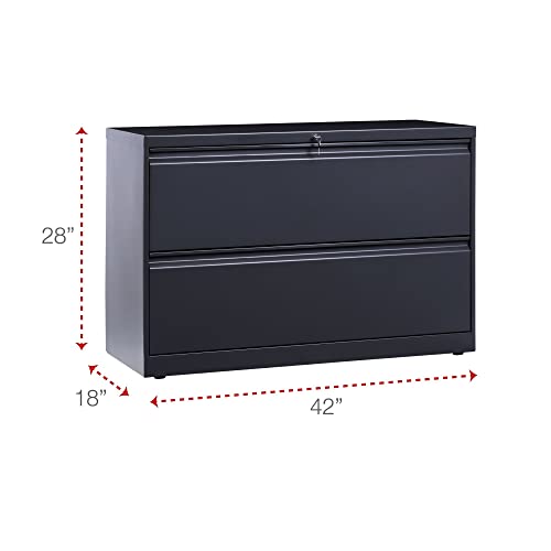 Alera 25503 2-Drawer Lateral File Cabinet - Charcoal, Legal/Letter-Size
