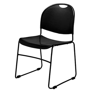 National Public Seating Ultra-Sled Base Cafetorium Chair - Black (Pack of 12)