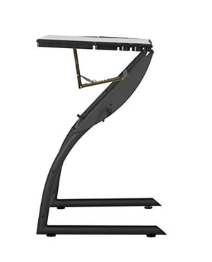 SD STUDIO DESIGNS Triflex Drawing Table, Sit to Stand Up Adjustable Office Home Computer Desk, 35.25" W X 23.5" D, Charcoal Black/Clear Glass