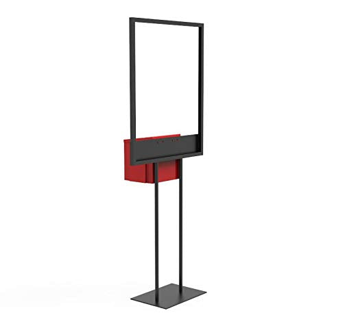 FixtureDisplays® Stand, Bulletin Poster Donation Ballot Collection with Red Metal Box 11063+10918-RED