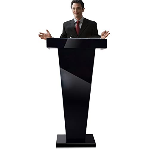 None Lectern Podium Stand, Black School Classroom Teacher's Desk