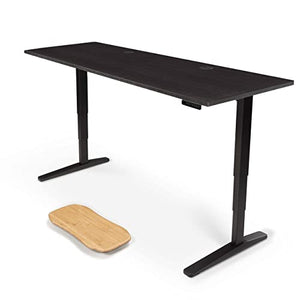 UPLIFTDESK Black Bamboo Standing Desk 80x30 inch 2-Leg V2 Adjustable C-Frame (Black)